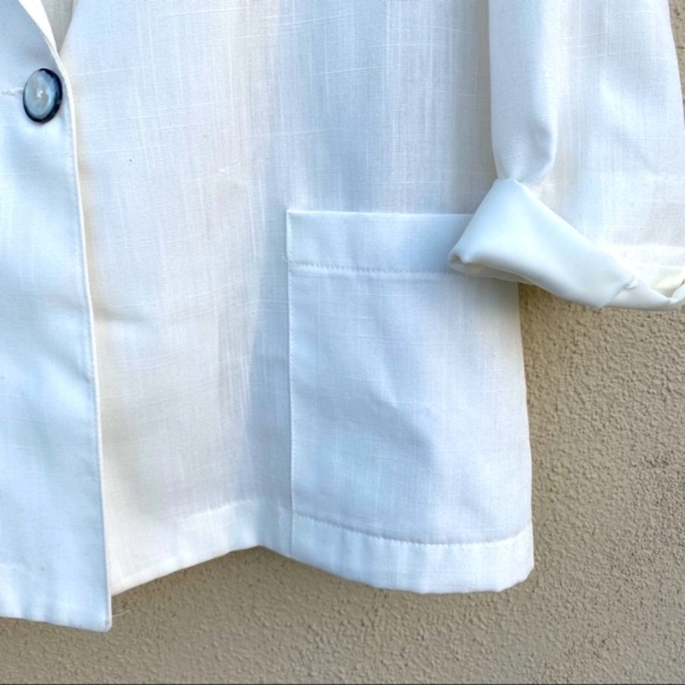 SAG HARBOR vintage white blazer long jacket pockets 1990s 90s Y2K plus size 16 - Picture 7 of 8